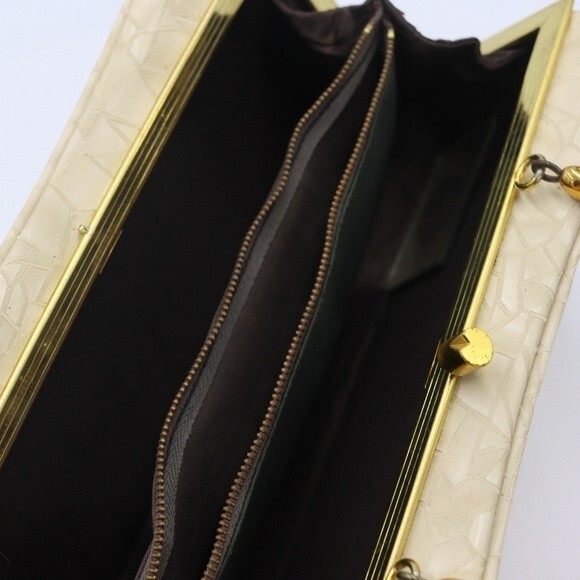 Vintage White Frame Abstract Patterned Box Purse 1960s - Picture 13 of 15